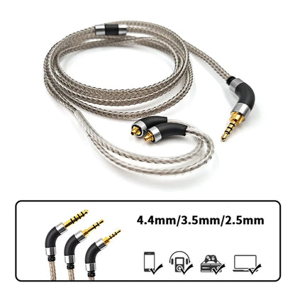 Silver Plated Audio Cable For FiiO FH3 FX15 JD7 FDX FH15 FH9 FH5s Pro FF5 FH11 FA7S headphones