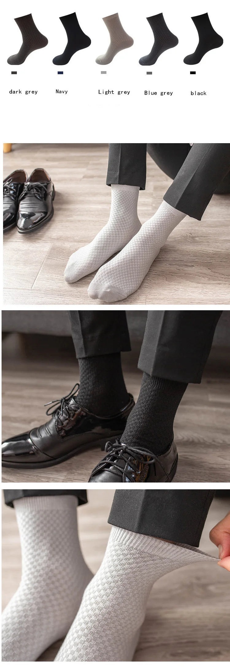 ZTOET Brand Men's Bamboo Fiber Socks New Black Business Breathable Deodorant Compression Socks Men Long Socks Big Size EU38-48