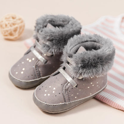 Winter New Baby Booties Boy Girl Boots Cotton Soft-Sole Non-Slip Warm Toddler First Walkers Infant Crib Shoes