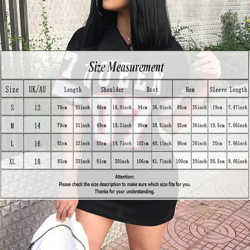 T Shirt Dress Women Short Dress Hip Hop Queen Printed Long T Shirt Loose V Neck Sexy Mini Dress Robe Camiseta Vestidos