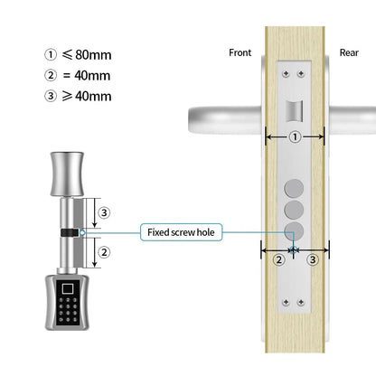 Fingerprint Smart Cylinder Lock password Biometric Electronic  door Lock with Code digital Keypad Home intelligent lock airbnb