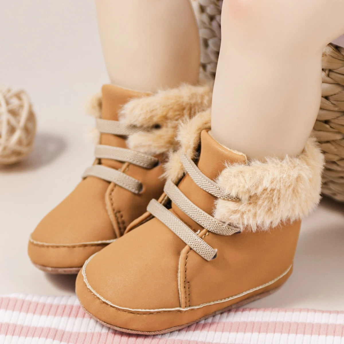 Winter New Baby Booties Boy Girl Boots Cotton Soft-Sole Non-Slip Warm Toddler First Walkers Infant Crib Shoes