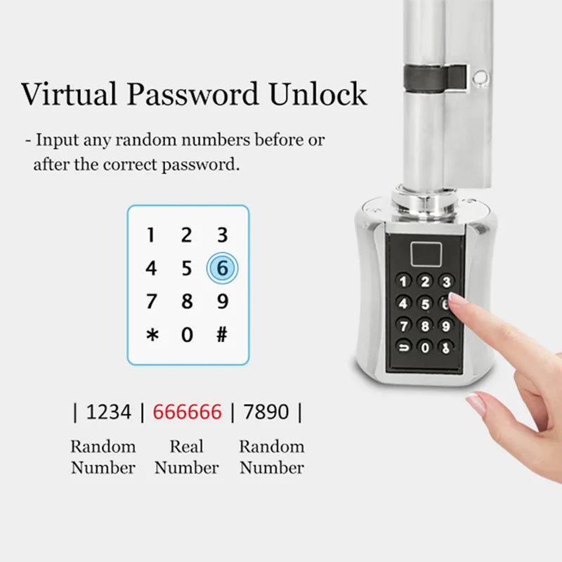 Fingerprint Smart Cylinder Lock password Biometric Electronic  door Lock with Code digital Keypad Home intelligent lock airbnb