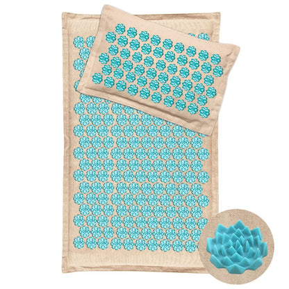 Linen Coconut Fiber Acupressure Mat Sensi Massage Pillow Needle Pad Yoga Shakti Cushion Kuznetsov's applicator Relieve Back Pain