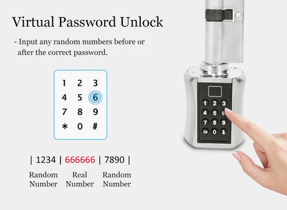 Fingerprint Smart Cylinder Lock password Biometric Electronic  door Lock with Code digital Keypad Home intelligent lock airbnb