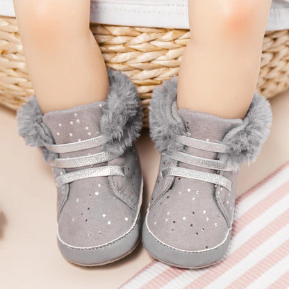 Winter New Baby Booties Boy Girl Boots Cotton Soft-Sole Non-Slip Warm Toddler First Walkers Infant Crib Shoes