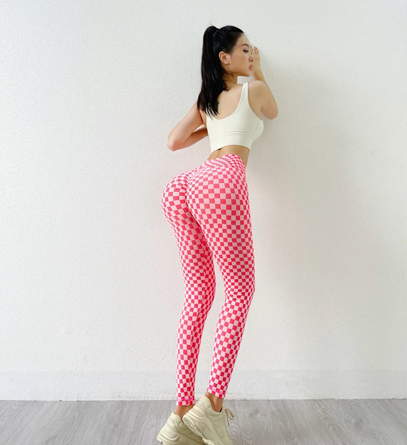 SOISOU Plaid Thick Leggings Women Pants Yoga Gym Fitness Tights Sports Pants Autumn And Winter Leggings For Girls 19 Colors