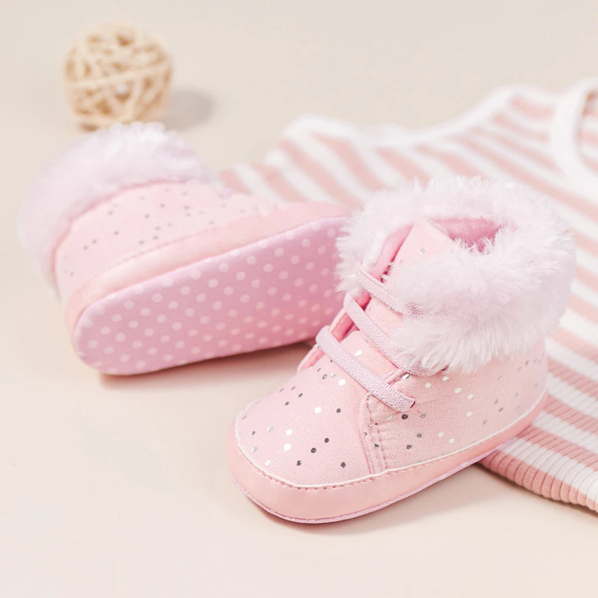 Winter New Baby Booties Boy Girl Boots Cotton Soft-Sole Non-Slip Warm Toddler First Walkers Infant Crib Shoes