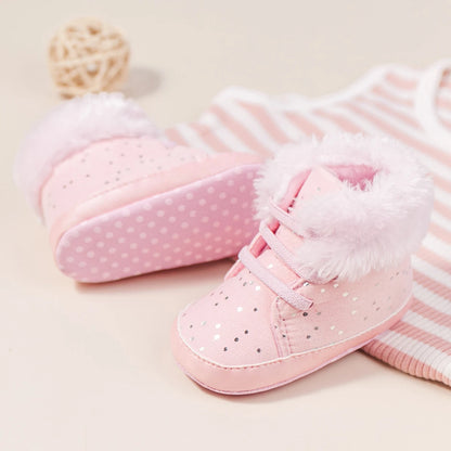 Winter New Baby Booties Boy Girl Boots Cotton Soft-Sole Non-Slip Warm Toddler First Walkers Infant Crib Shoes