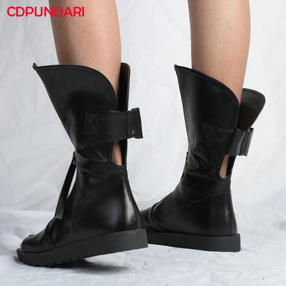 Eilyken Designer Fringe Wedges  Boot Sandals Woman High Heels Open Toe Party Prom Shoes 2024 Sexy Zipper Female Pumps