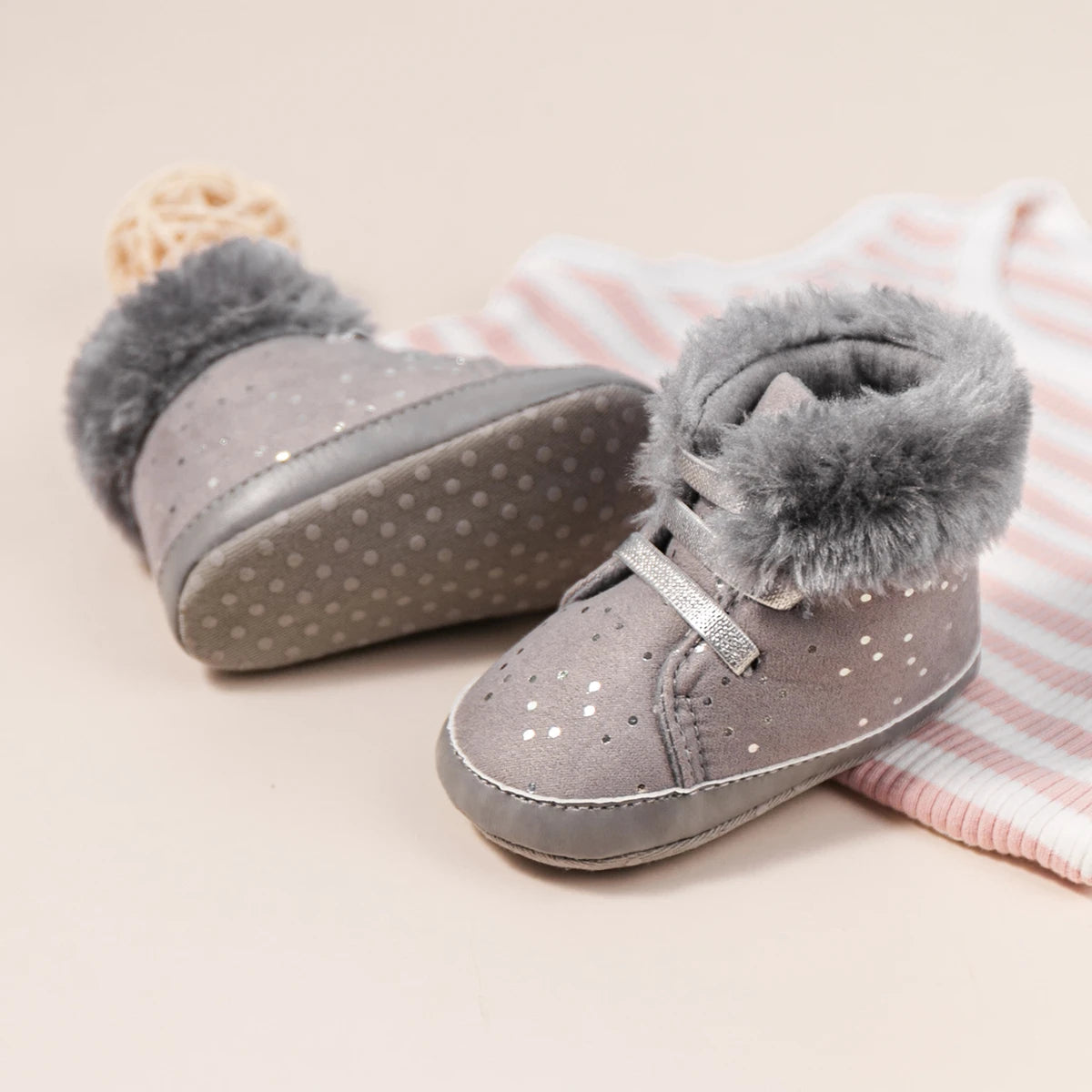 Winter New Baby Booties Boy Girl Boots Cotton Soft-Sole Non-Slip Warm Toddler First Walkers Infant Crib Shoes