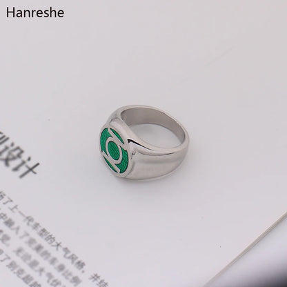 Dc Comics Super Hero Ring Green Lantern Rings For Movie Trendy Jewelry Men And Women Wholesale Enamel Power Ring Men Gift