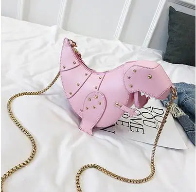 Trend Fashion 3D Dinosaur Design Rivets Pu Leather Girl's Chain Purse Shoulder Bag Tote Ladies Crossbody Mini Messenger Bag Flap