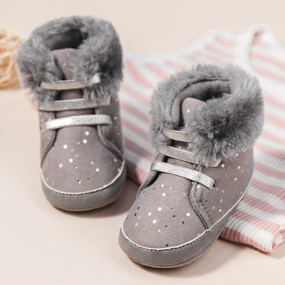 Winter New Baby Booties Boy Girl Boots Cotton Soft-Sole Non-Slip Warm Toddler First Walkers Infant Crib Shoes