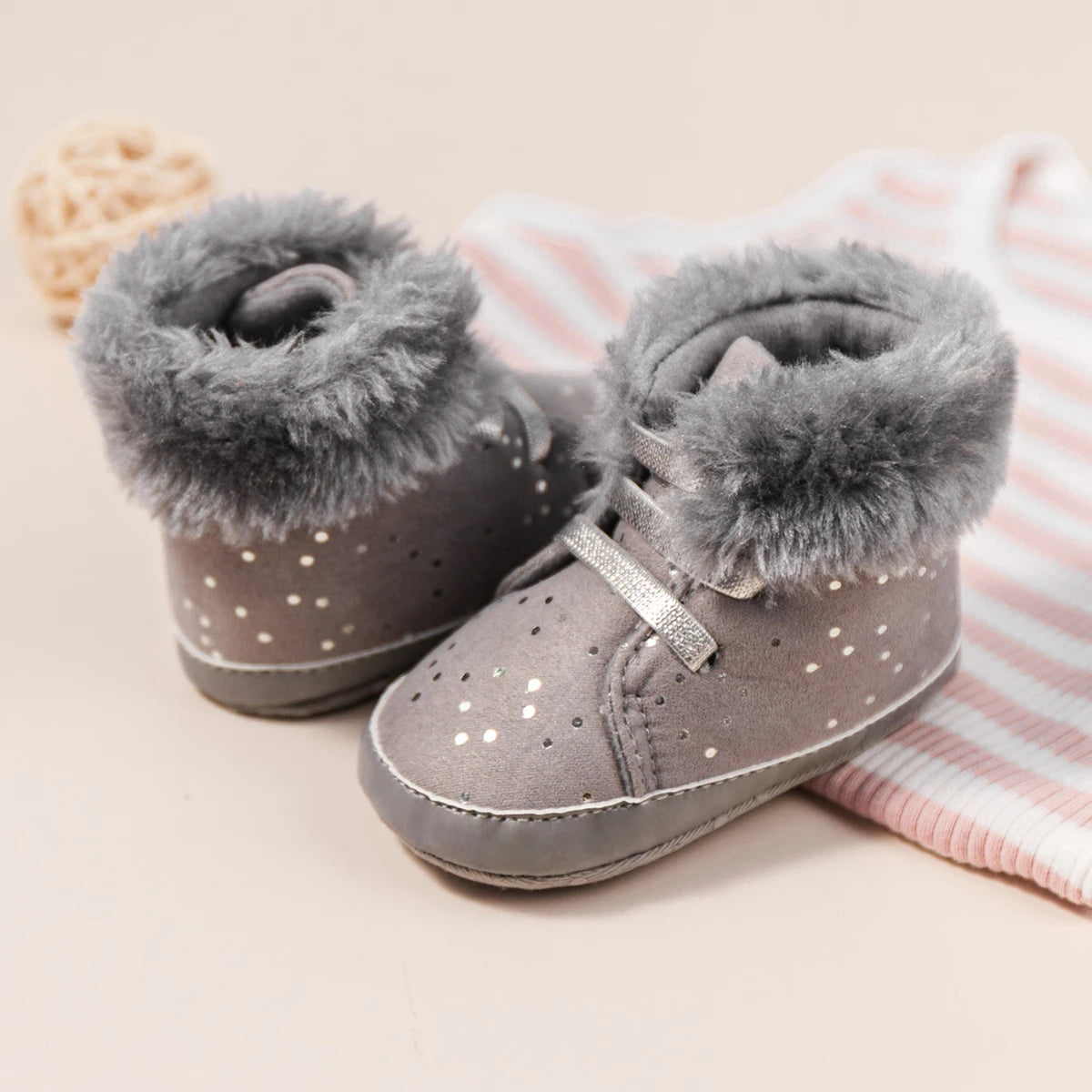 Winter New Baby Booties Boy Girl Boots Cotton Soft-Sole Non-Slip Warm Toddler First Walkers Infant Crib Shoes