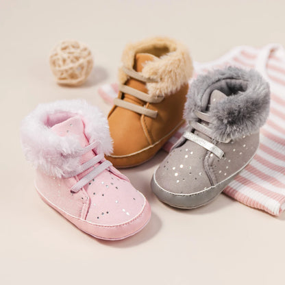 Winter New Baby Booties Boy Girl Boots Cotton Soft-Sole Non-Slip Warm Toddler First Walkers Infant Crib Shoes