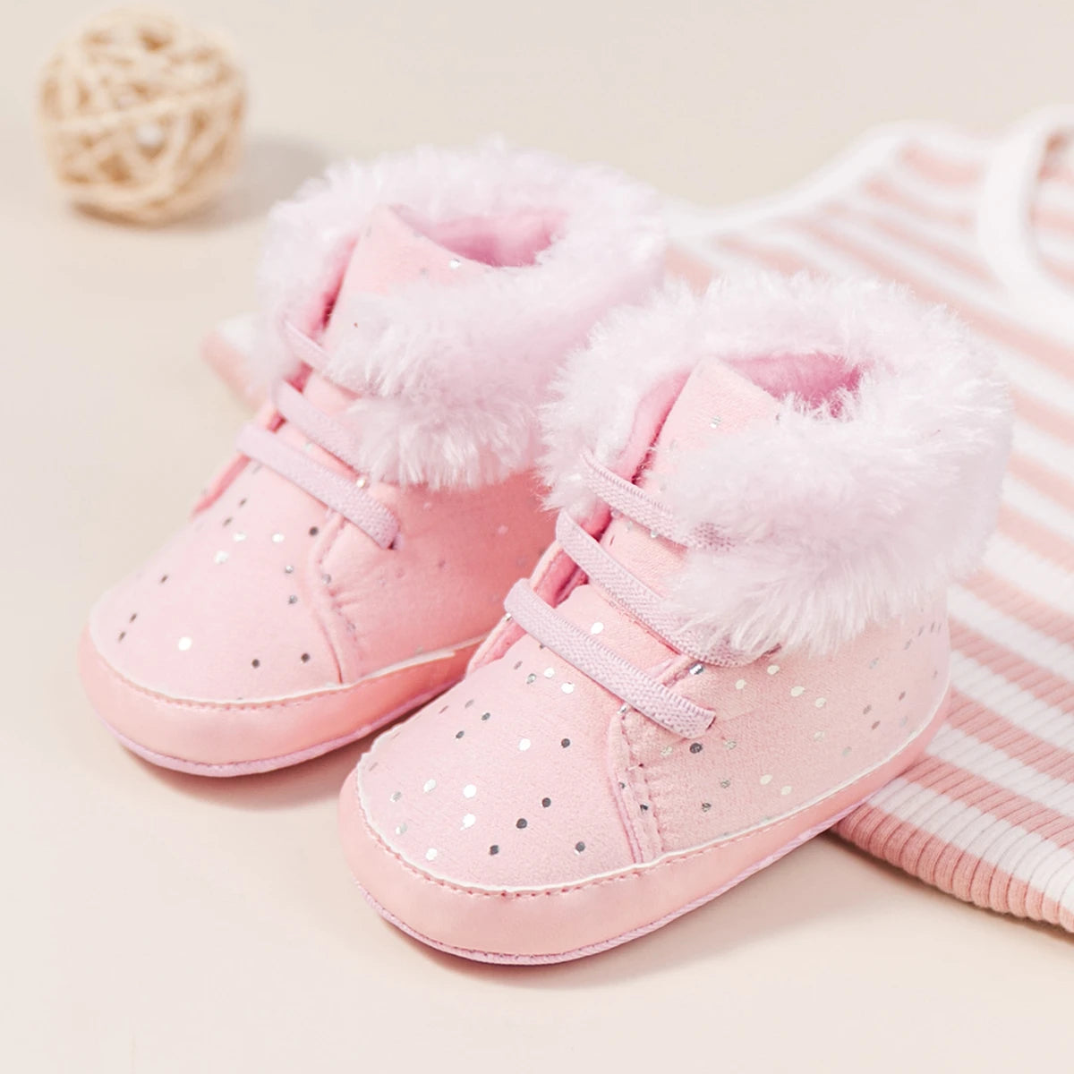 Winter New Baby Booties Boy Girl Boots Cotton Soft-Sole Non-Slip Warm Toddler First Walkers Infant Crib Shoes