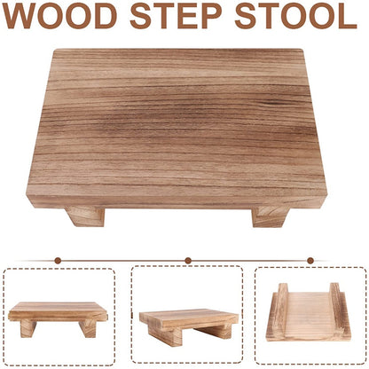 Wooden Step Stool for Adults, Bed Stool for High Beds, Kitchen, Bathroom, Closet, Great Wood Step Stool for Adults Kids