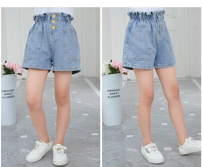 New Girls Denim Shorts Summer Kids Girl Hot Pants Clothing Baby Casual Jean Shorts 4 6 8 10 12 14 Year