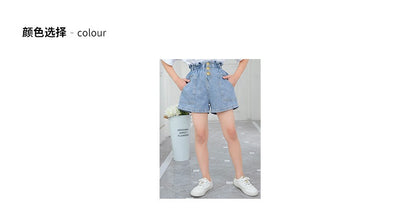 New Girls Denim Shorts Summer Kids Girl Hot Pants Clothing Baby Casual Jean Shorts 4 6 8 10 12 14 Year