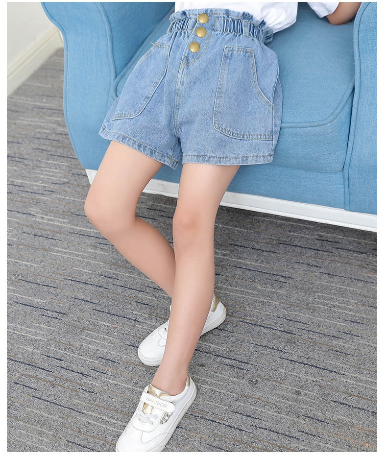 New Girls Denim Shorts Summer Kids Girl Hot Pants Clothing Baby Casual Jean Shorts 4 6 8 10 12 14 Year