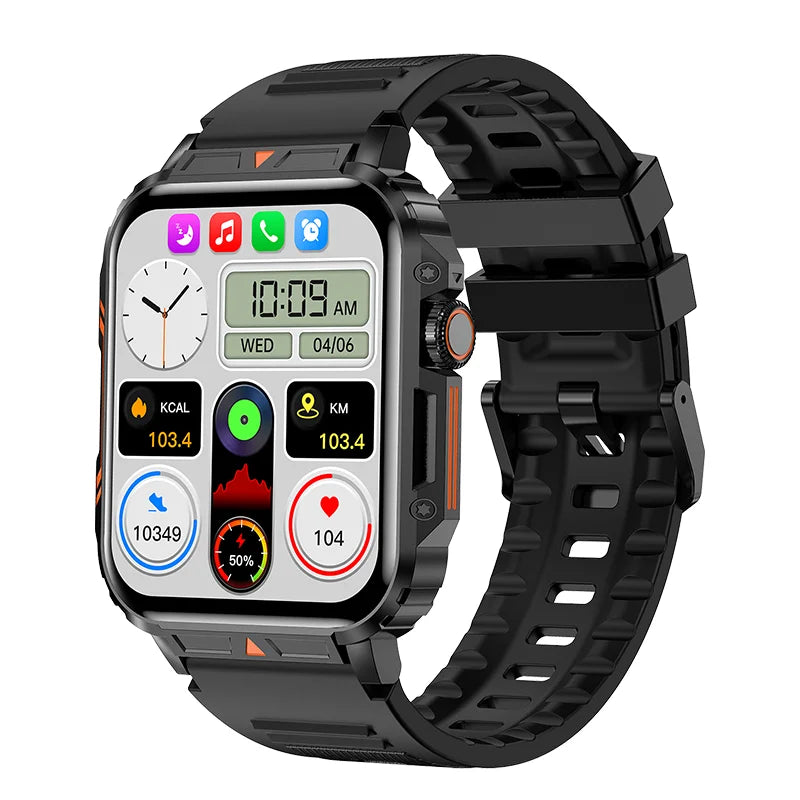 2024 Outdoor Military Smart Watch Men Health Monitor AI Bluetooth Call Fitness Sport Waterproof Smartwatch for Women Android IOS