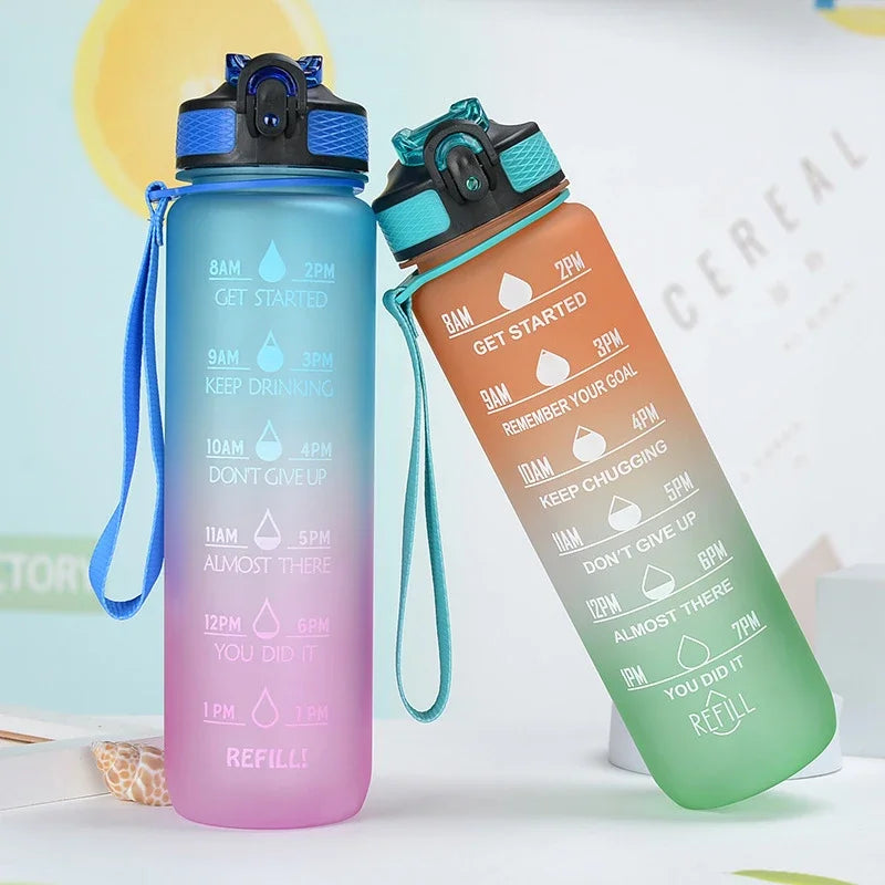 1 Liter Water Bottle Motivational Sport Water Bottle Leakproof Bottles Drinking Outdoor Travel Gym Fitness Jugs For Kitchen Cups