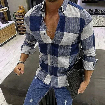 Men's Shirt Plaid Stripe Geometric Stand Collar Outdoor Street Print Long Sleeve Clothing Fashion Streetwear Designer Casual