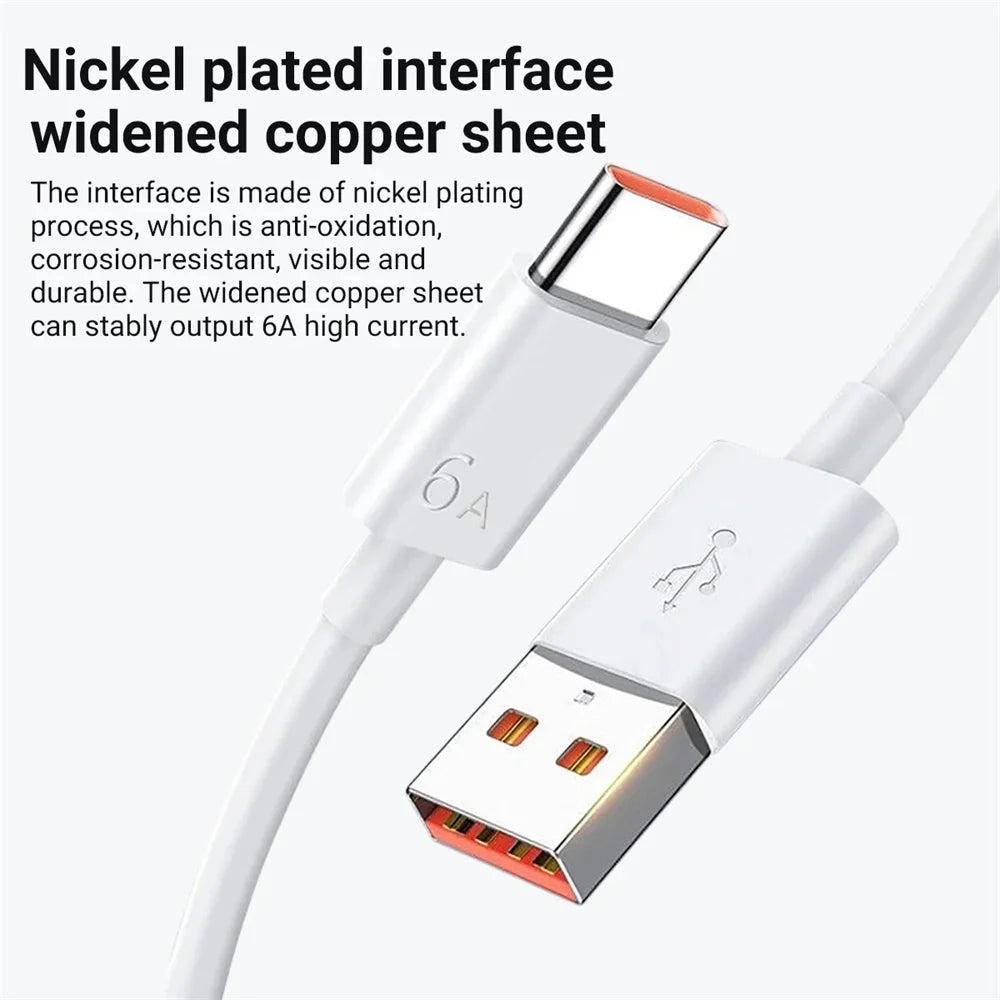 USB Charger Super Fast Charging QC3.0 6A USB TypeC Cable Mobile Phone Charge Adapter For iPhone Samsung Xiaomi Huawei EU/US Plug