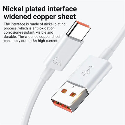 USB Charger Super Fast Charging QC3.0 6A USB TypeC Cable Mobile Phone Charge Adapter For iPhone Samsung Xiaomi Huawei EU/US Plug