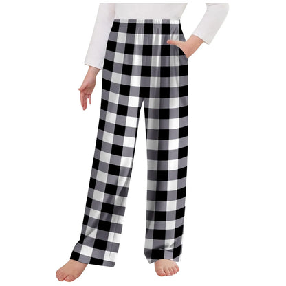 Organic Pants Toddler Pajama Pants For Girls Long Sleep Plaid Pants Soft Bottoms With Pockets Short Pants For Teen Girls