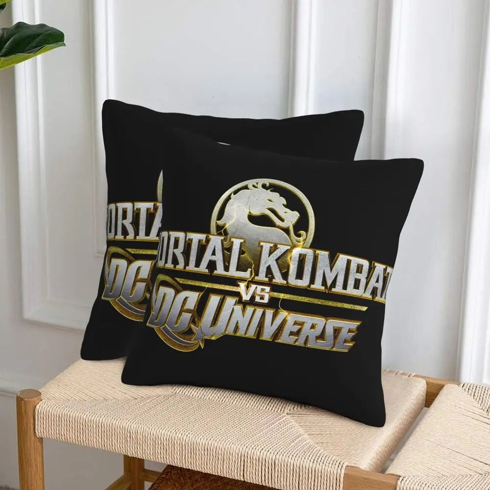 Mortal Kombat Logo 2 pcs Square Pillowcase Pillow Cover Cushion Decor Comfort Throw Pillow for Home Living Room