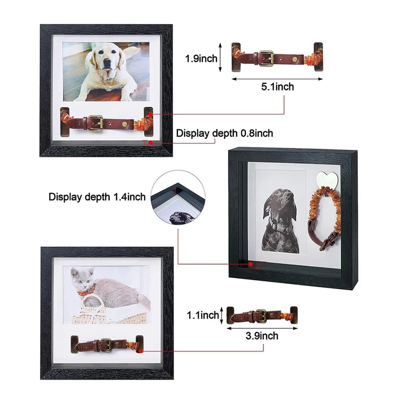 Pet Picture Frame Memorial - Dog Memorial Sentiment Frame - Pet Collar Frame Remembrance Black Pet Frame Dog Picture Frame