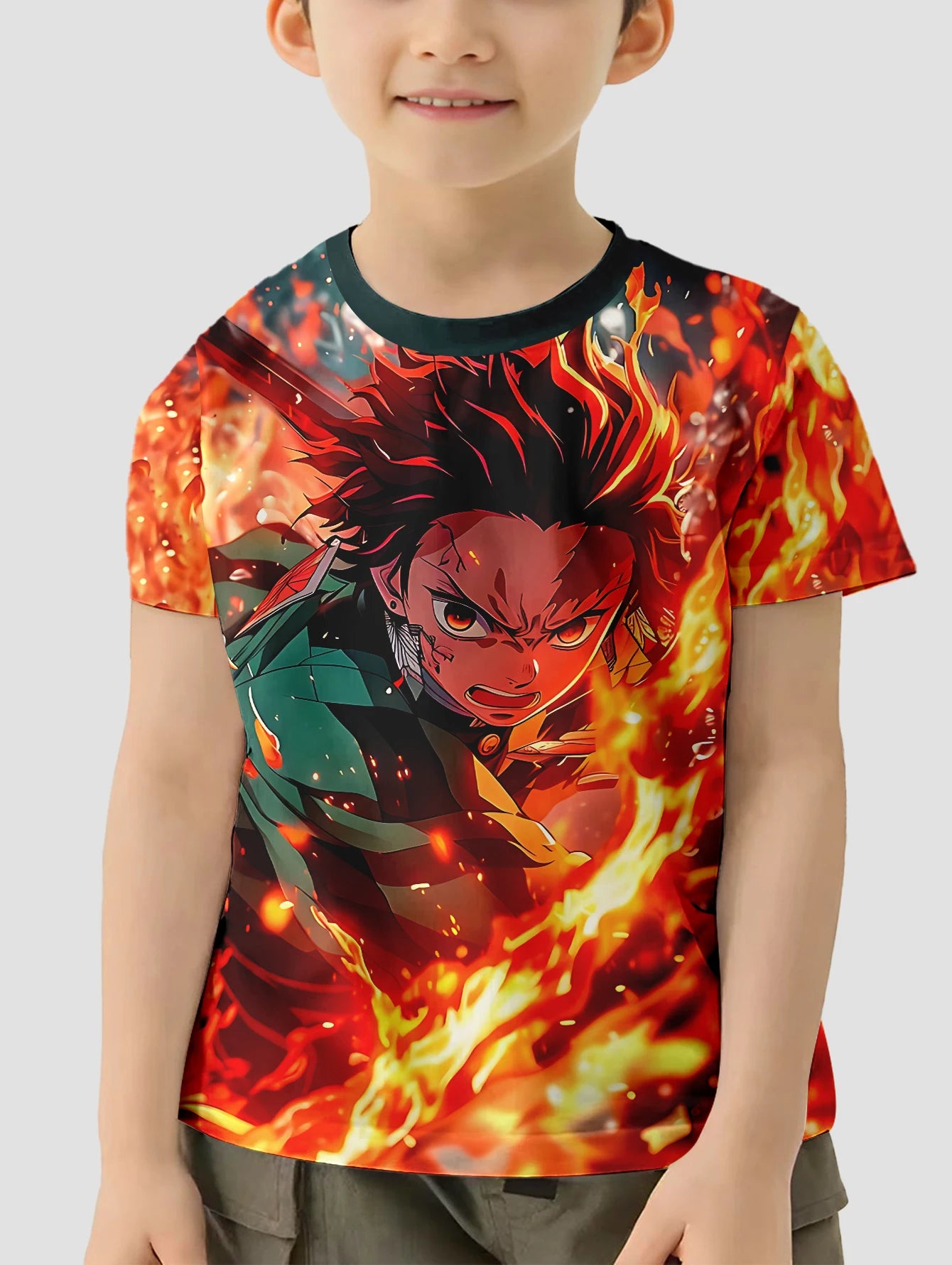 3D Print HOT Anime D-DemonS S-SlayerS Baby Clothing 5 to 14 Years Male Outdoor Clothes for Children Boy Girl Child T-Shirt Top