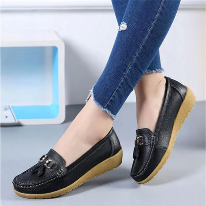 Genuine Leather Flats Tassel Loafers