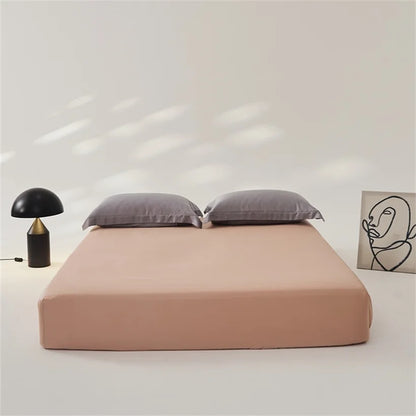 Smooth 3Pcs Set Mulberry Silk Bedding Sheet Set, High End 1Pc Fitted Sheet and 2Pcs Pillowcase, Bed Mattress Cover 140/160/200cm