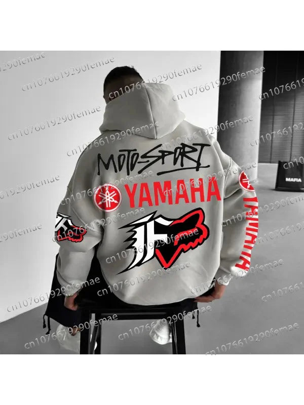 Classic Hot Selling Yamaha Printed Pattern Men's Long Sleeved Hoodie Daily Street Casual Hip-hop Versatile Top