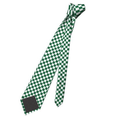 Black And White Checkerboard Pattern Ties Men Formal Silk Geometric Tartan Necktie for Office