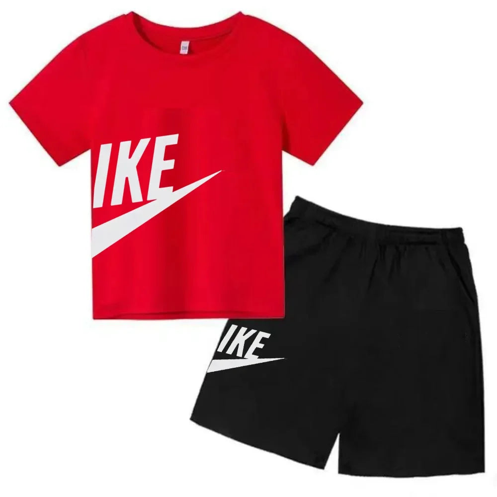 Brand Print Fan Clothes Children Teen T Shirt Suit Summer Top +shorts 2 Pcs Set Short Sleeve Casual Fashion Boys Girls Kid Set