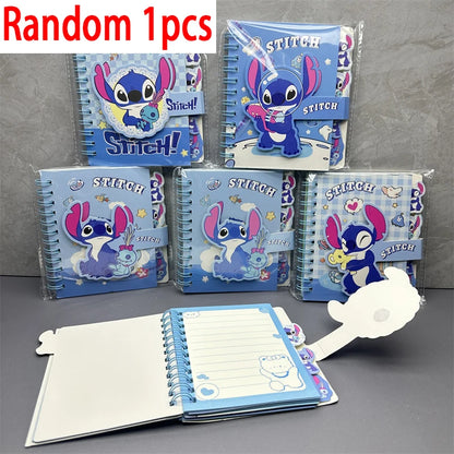 Random One Stitch Square Sorting Coil Book Cartoon Student Stationery Portable Coil Notebook Magnetic Buckle Note Book Gifts