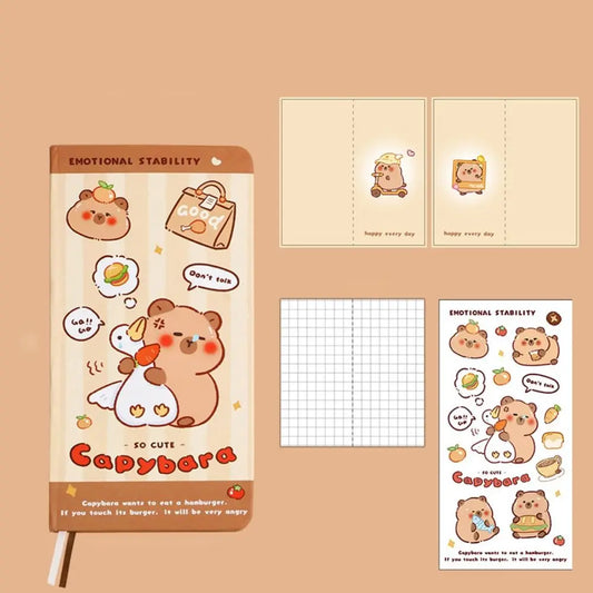 Pocket Mini Capybara Notepad Kawaii INS Capybara Hand Ledger Notebook Thickening Cartoon Memo Notes Student