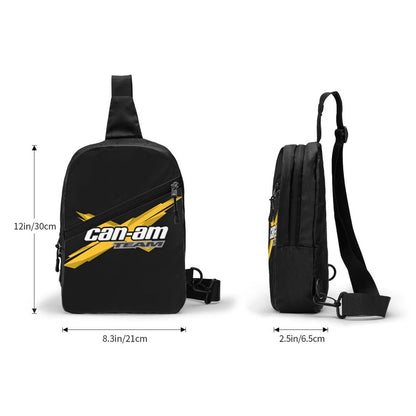 custom Motorcycle BRP Can-Am Print Sling Chest Bag Custom Crossbody Shoulder Backpack for Men Traveling Daypack