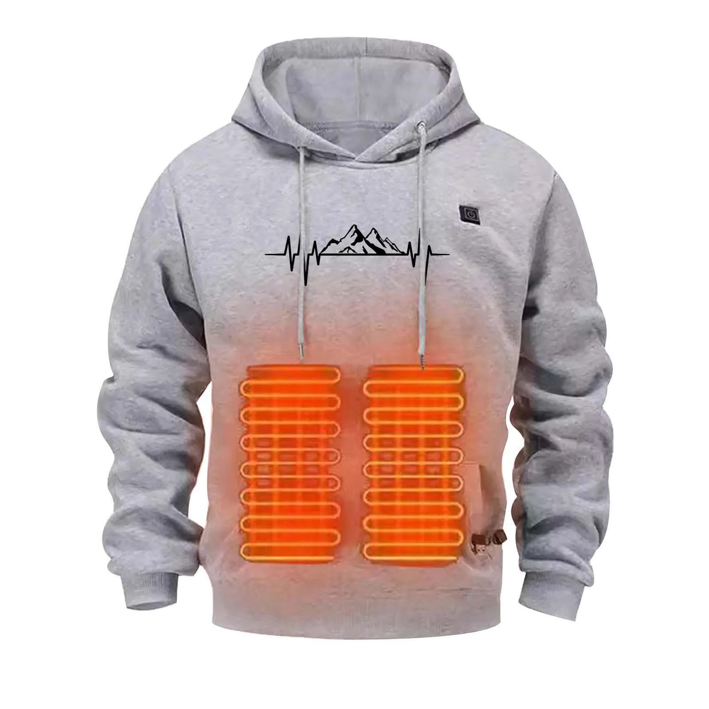 5 Heating Areas Men's Autumn And Winter Hoodie Usb Casual Hooded Pullover Sweatshirt Heating Hoodie Electric Thermal Hoodie