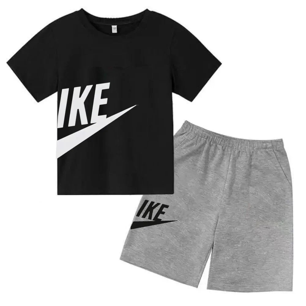 Brand Print Fan Clothes Children Teen T Shirt Suit Summer Top +shorts 2 Pcs Set Short Sleeve Casual Fashion Boys Girls Kid Set