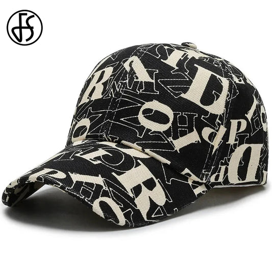 FS Luxury Brand Black Alphabet Baseball Caps For Men Summer Street Women Hats Stylish Snapback Hip Hop Cap Casquette Femme 2025