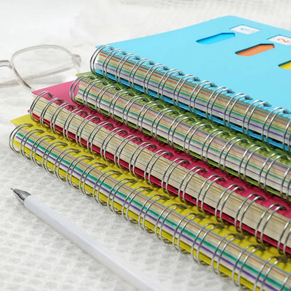 Student Notebook Premium A5/b5 Spiral Notebook with Dividers Thickened Pages for Smooth Writing 5 Subject Coil Ring Office