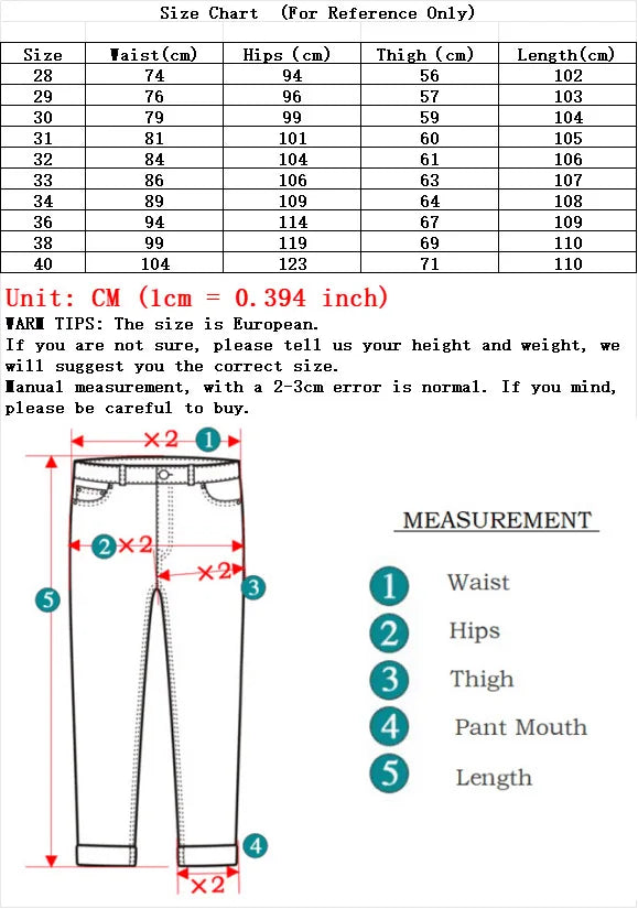 Men's Fashion Business Jeans Classic Style Casual Stretch Slim Jean Pants Male Brand Denim Trousers Black Blue