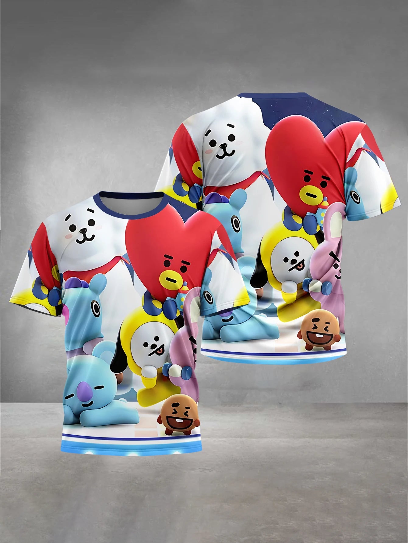 Cute Cartoon 3D Print Baby Clothing 5 to 14 Years Male Outdoor Clothes for B-BT-21-S Children Boy Girl Child T-Shirt Top Shirts