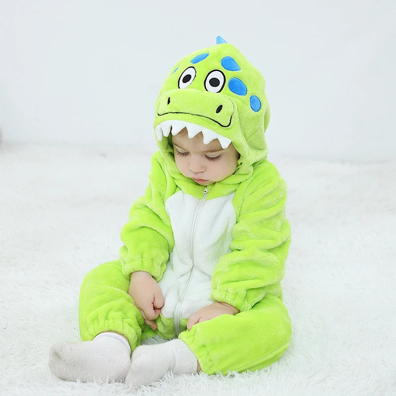 Anime Bear Baby Girl Boy Clothes Romper Lovely Infant Baby Onesie Bodysuit Newborn Zipper Hooded Flannel Cosplay Jumpsuits