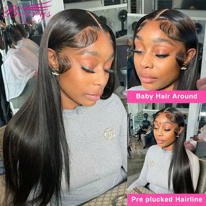 Berry's Fashion Hair Straight 13x6 HD Lace Front Human Hair Wigs Pre Plucked 5x5 Lace Closure Wig And 13x4 Lace Frontal Wig 250%